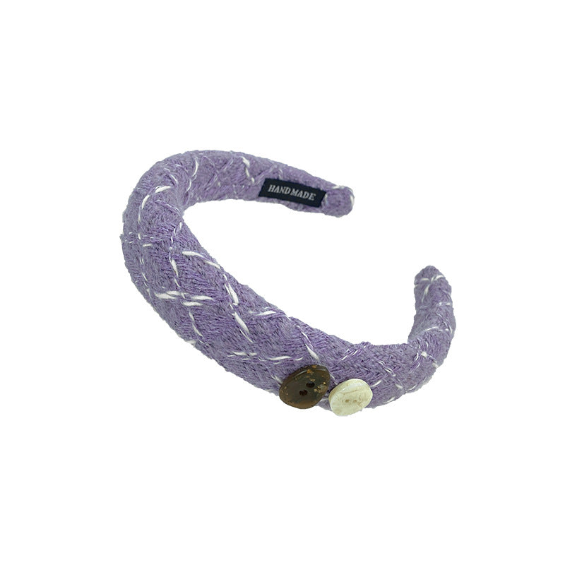 Wholesale Vintage Button Woolen Hair Hoop